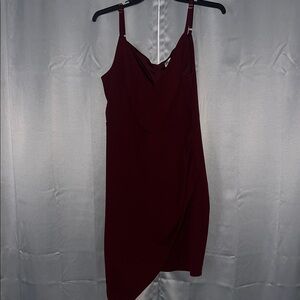 Emerald Sundae Asymmetrical Burgundy Dress